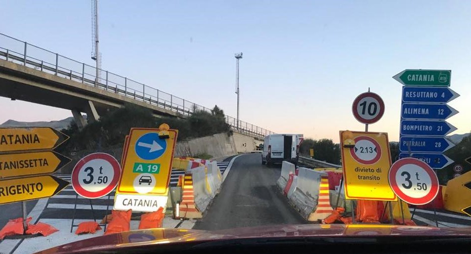autostrada A19 Palermo-Catania lavori anas