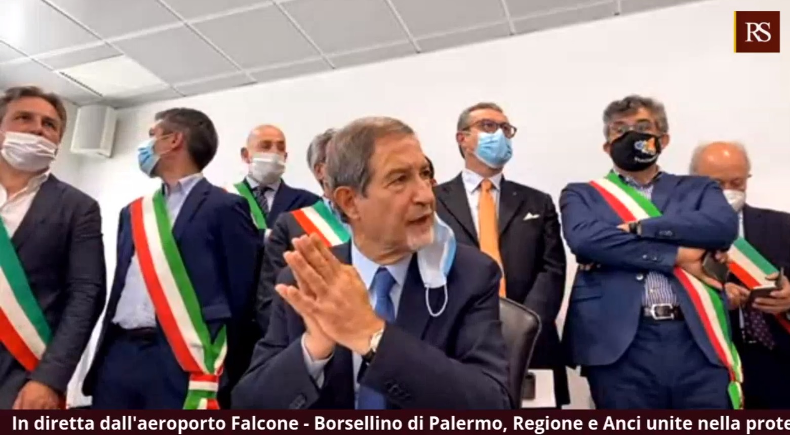 Musumeci conf. stampa Alitalia