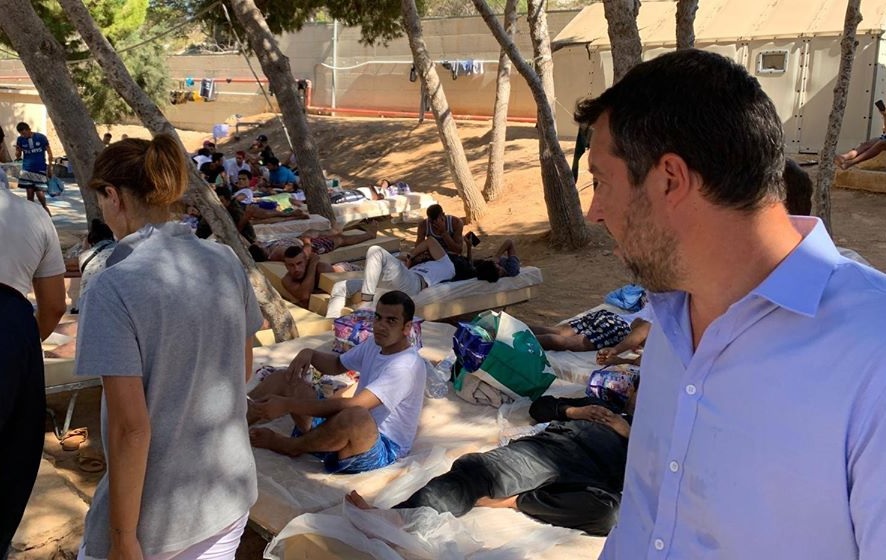 Salvini all' hotspot di Lampedusa
