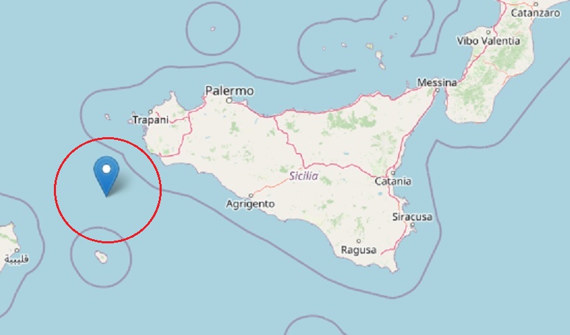 Scossa terremoto nel canale di Sicilia al largo di Pantelleria