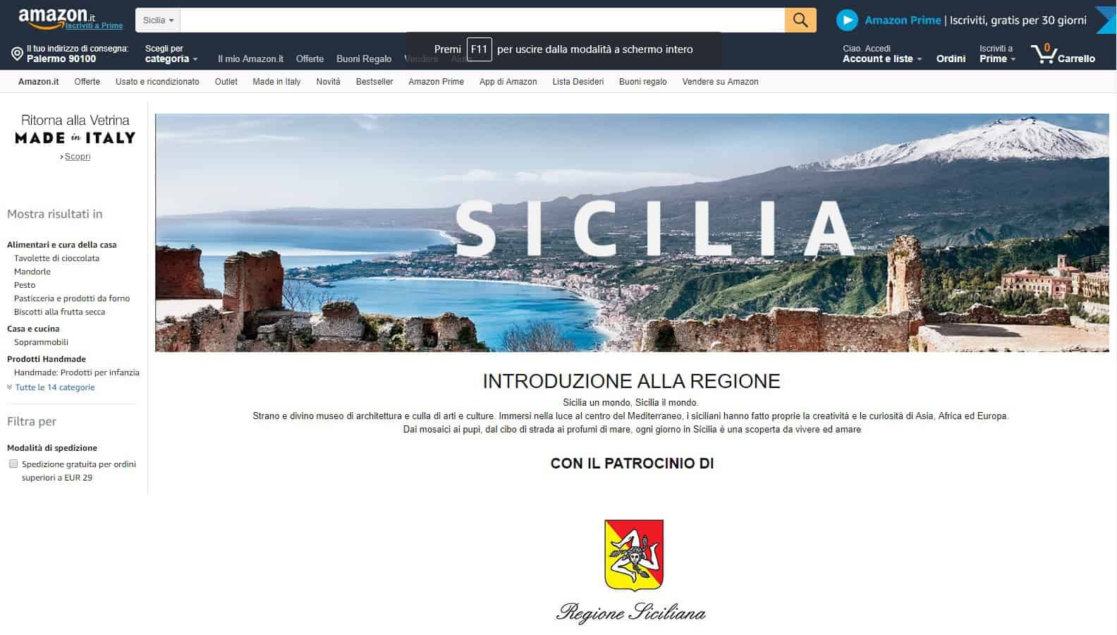 Amazon made in sicily, sicilia