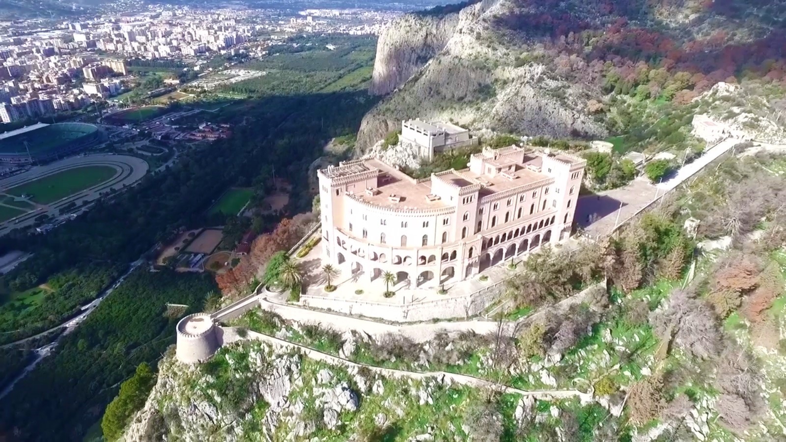 Castello Utveggio, veduta panoramica drone