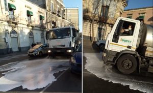 catania sanificazione strade coronavirus, dusty