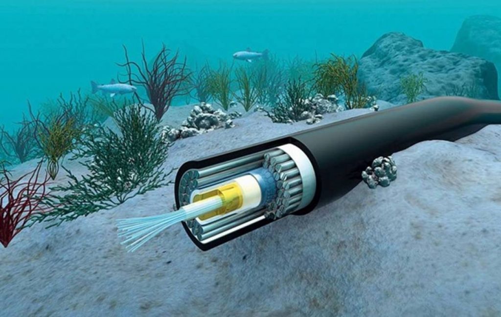cavo sottomarino fibra ottica internet