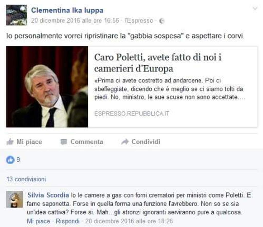 Clementina Iuppa, post fb
