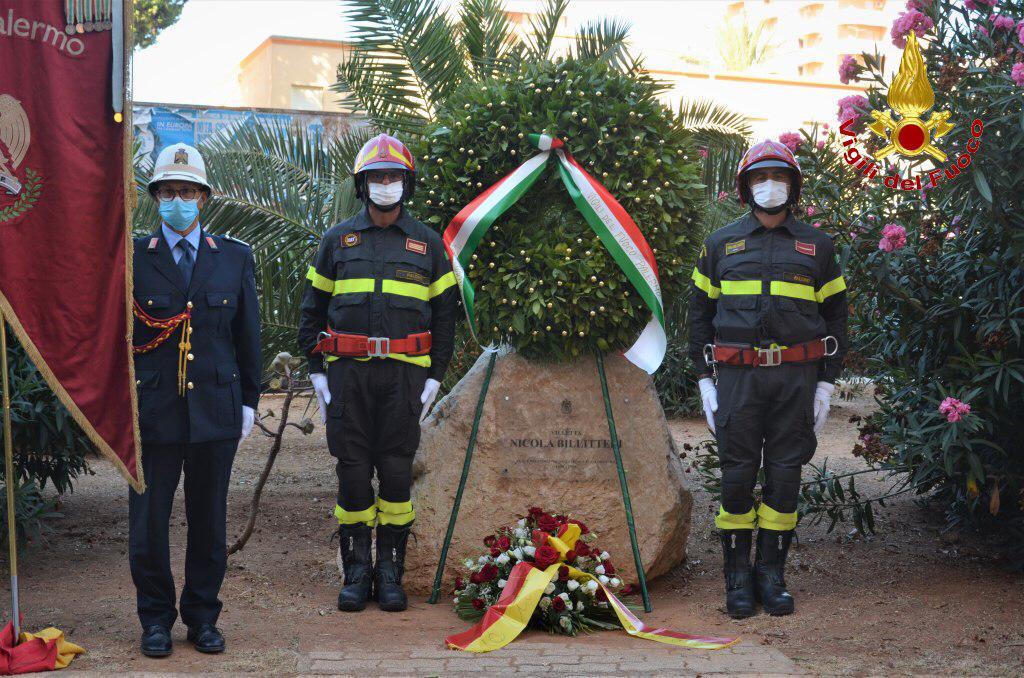 commemorato il vigile del fuoco Nicolino Billitteri, Palermo 27.08.2020,