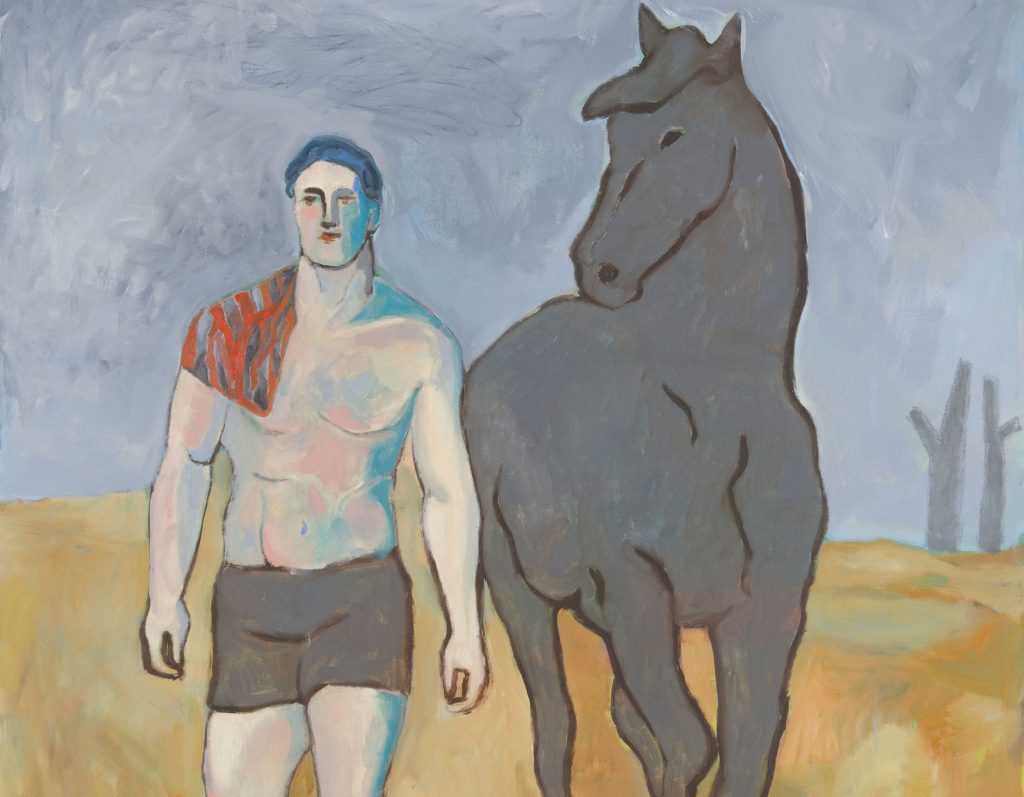 Sandro Chia (Firenze 1946), «Passeggiata con cavallo», 1998, olio su tela