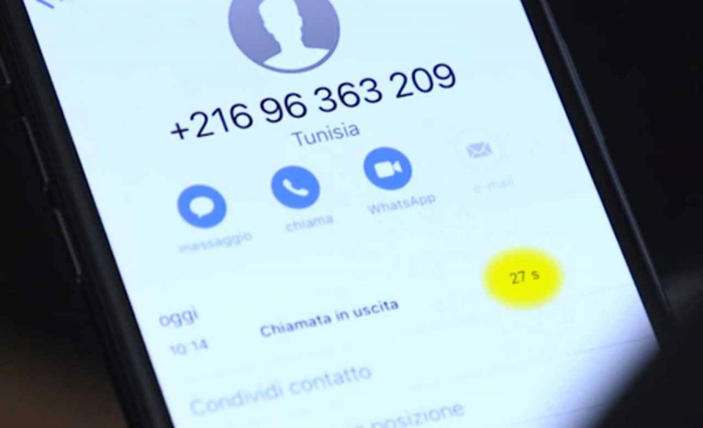 truffa squillo estero tunisia telefonate cellulari