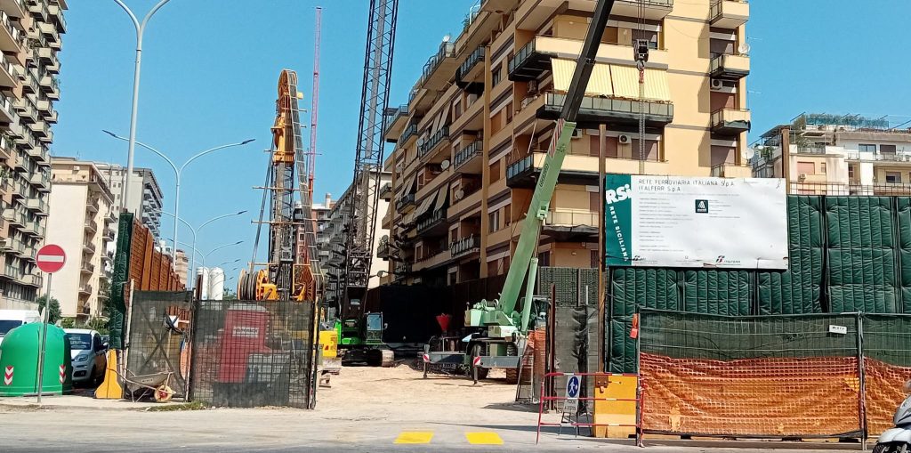 Passante Ferroviario, cantiere della fermata Lazio, Palermo