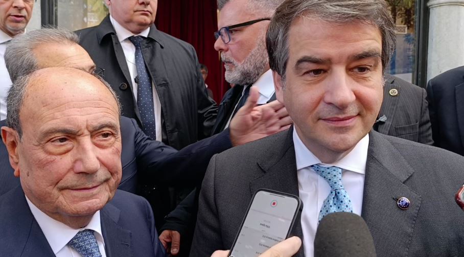 Raffaele Fitto e Renato Schifani a Villa Igiea, Palermo