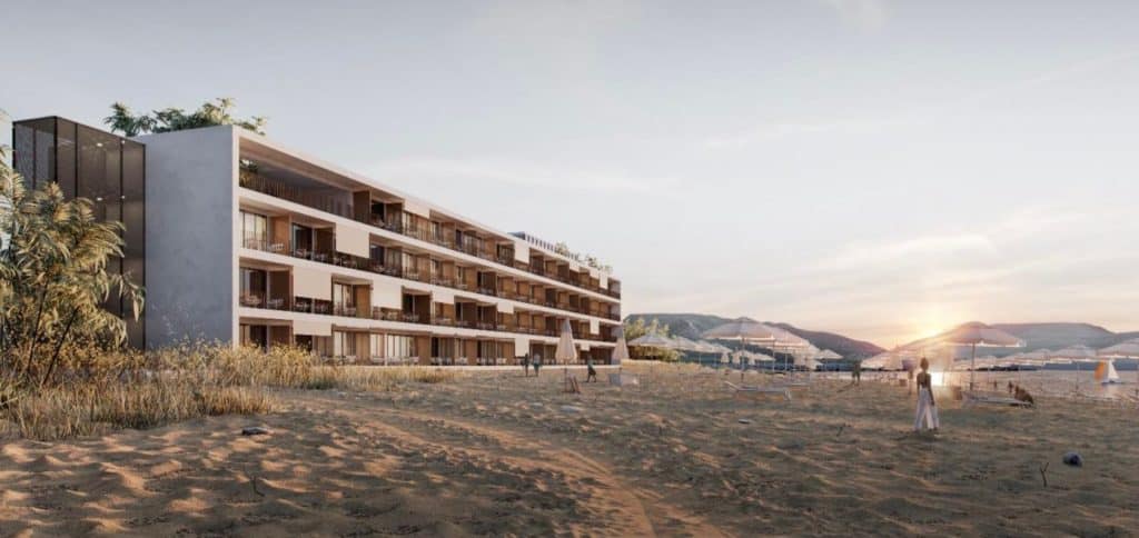 Rendering hotel di lusso Balestrate, ex colonia marina