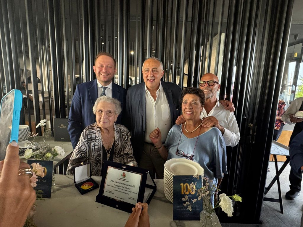 Lagalla e Bonanno al centinario della signora Scimonelli