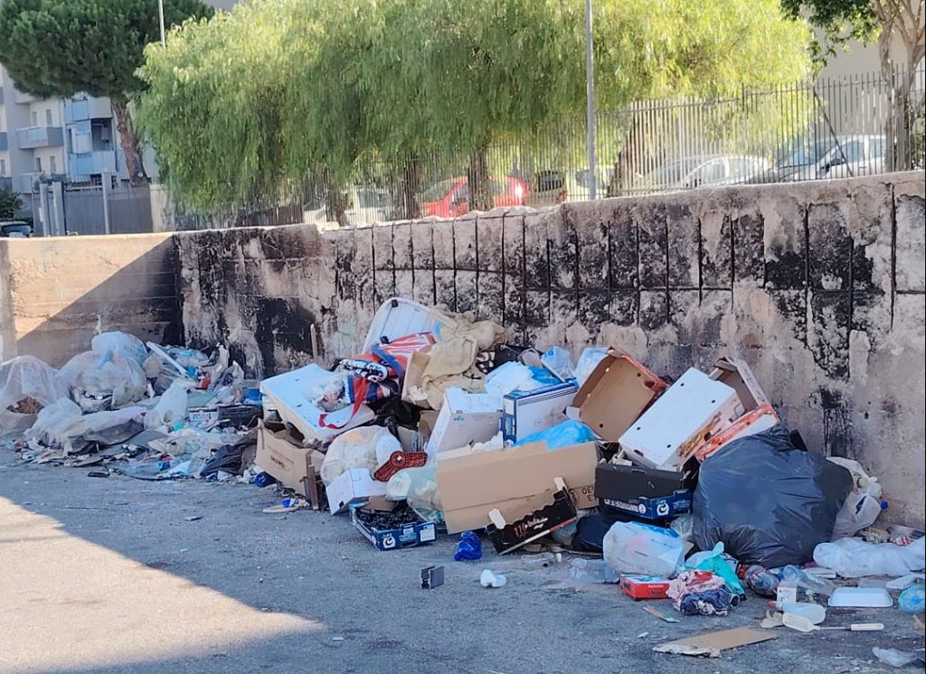 Rifiuti abbandonati a Bagheria, contrada Monaco