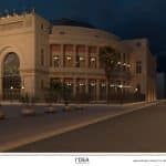 Rendering rifacimento illuminazione pubblica salotto Palermo